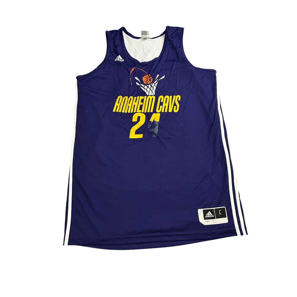 Adidas Anaheim Cavs‎ Basketball Jersey Mens Large Purple Good Peeling Graphic